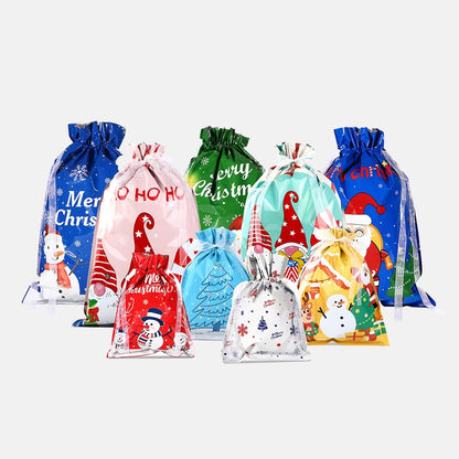 Christmas Drawstring Gift Bags 🎄✨ Cute, Festive & Reusable! 🎁