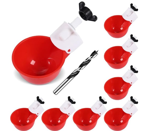 🎁HOT SALE PROMOTION 49% OFF-🐔Chicken Waterer Cups, 6 Packs Large Chicken Watering Cups